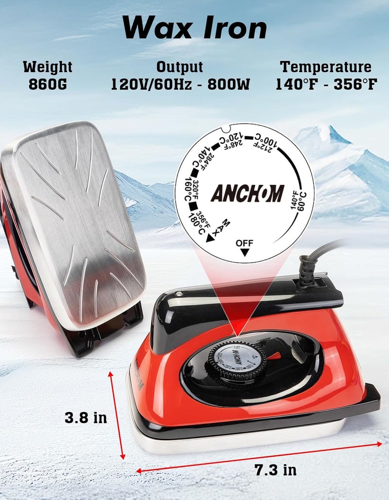 ANCHOM Store Ski Snowboard Tuning Kit, Complete Ski Snowboard Waxing Kit with Waxing Iron, Wax, Edge Tools, Carry Bag, Base Repair, Professional Tuning Equipment - Image 3